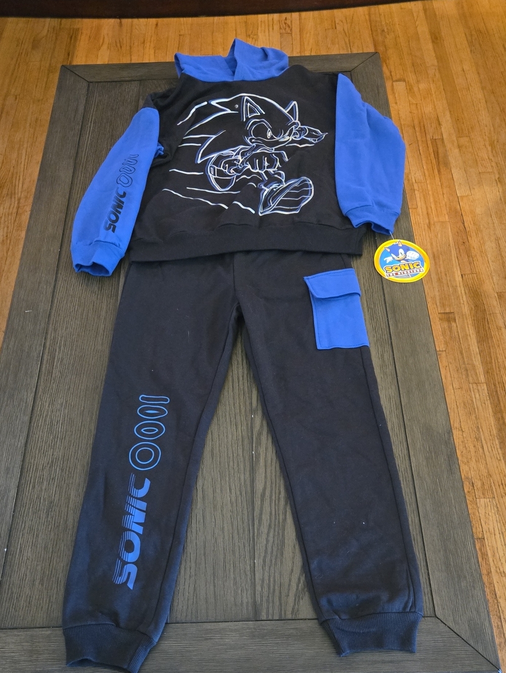 Sonic the Hedgehog Black & Blue Kids Jogger Set, NWT